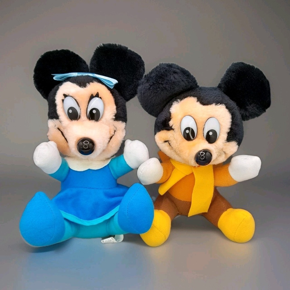 Vintage Disney Mickey's Christmas Carol Plush Mickey & Minnie – LOT of 2